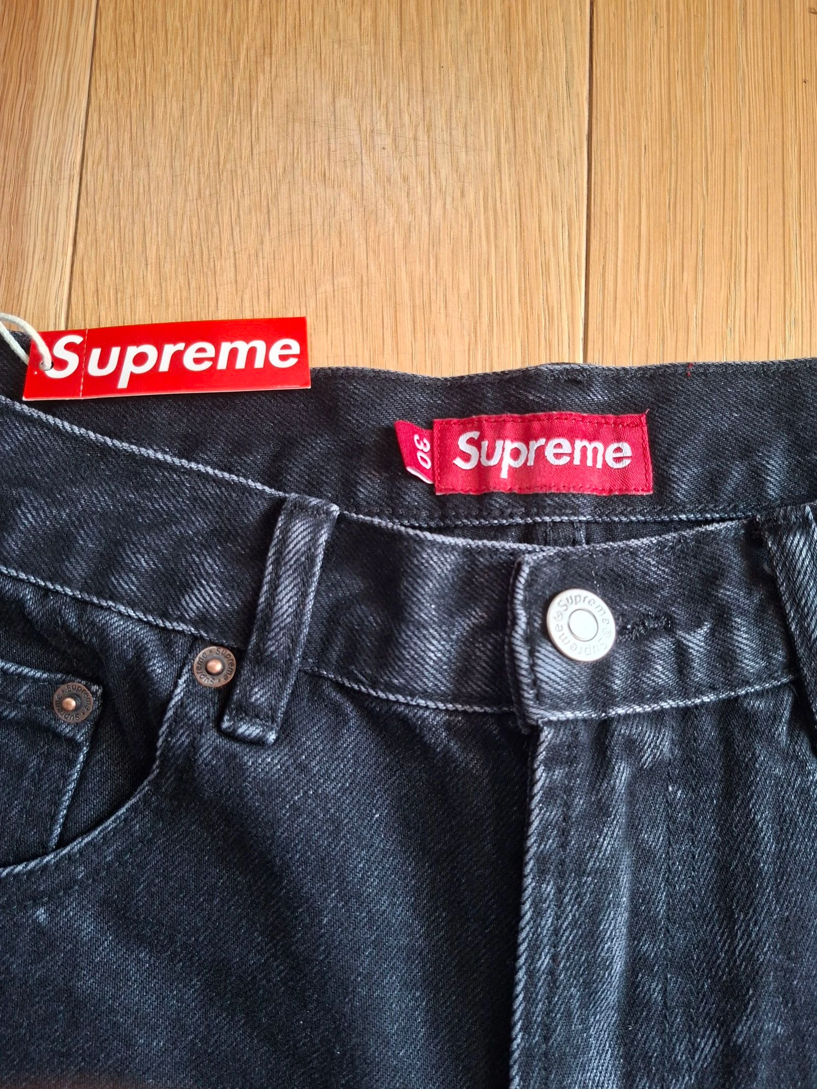 Supreme jorts vaqueros negros talla S – photo 3